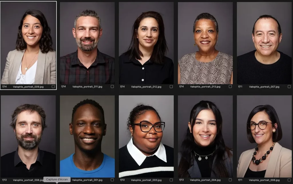 Portraits studio corporate de l’équipe Valophis