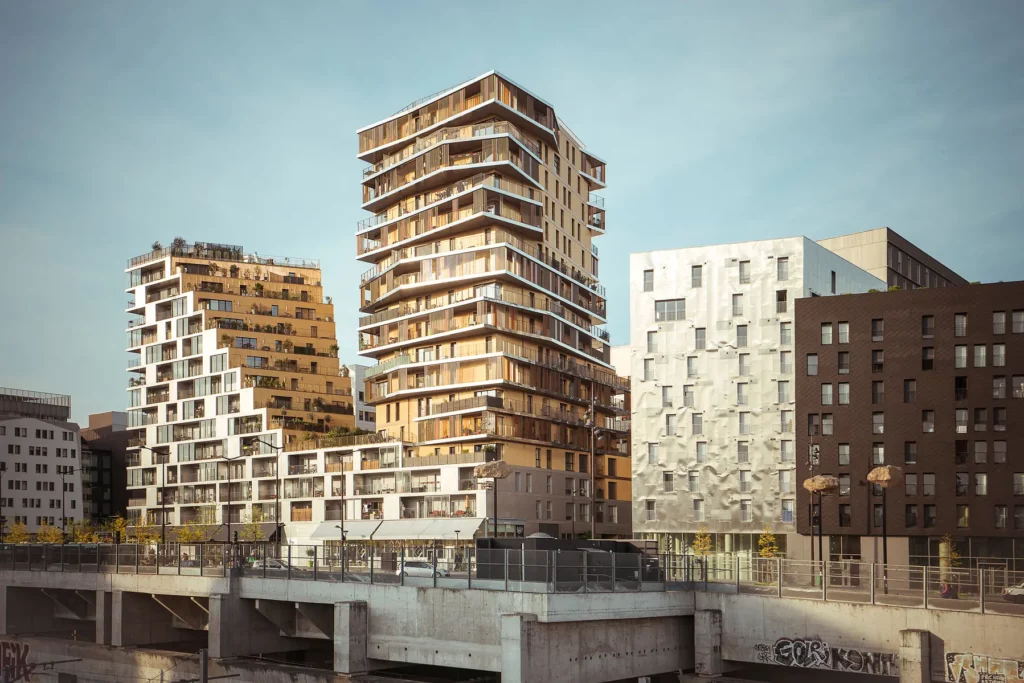 Photographie d'architecture du bâtiment Home à Paris 13, Hamonic + Masson architectes.